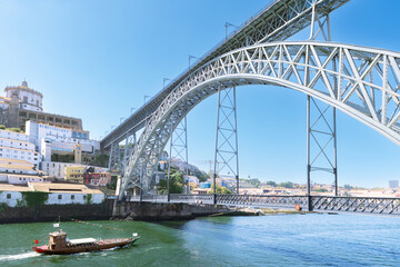 View of the city of Porto, Portugal, in colorful close-up