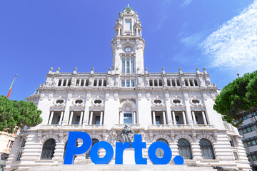 View of the city of Porto, Portugal, in colorful close-up