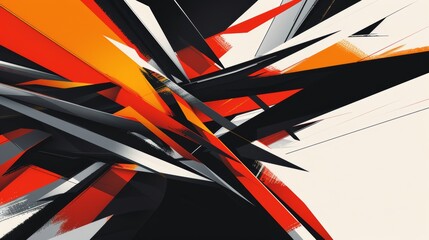 Abstract composition with sharp angles and contrasting colors in a bold artistic display