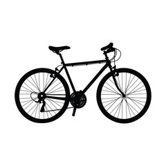 Obraz premium Bicycle Black Silhouette set Clipart on a white Background