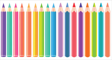 Set of realistic colored pencil