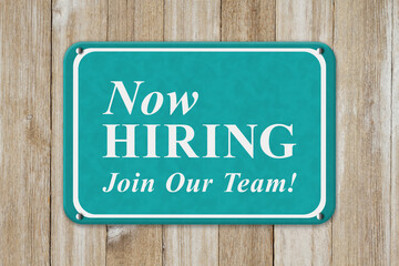  Now hiring hanging sign on wood