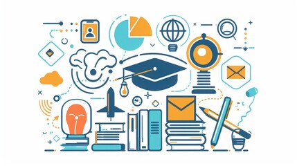 Explore education and training icons, featuring learning, development,