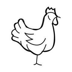 chicken domestic farm bird line icon vector. chicken domestic farm bird sign. isolated contour symbol black illustration