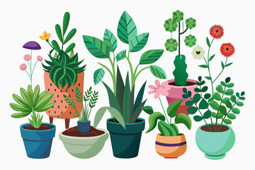 Obraz premium A Collection of Colorful Potted Plants and Flowers