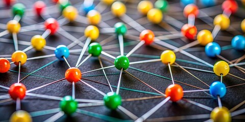 Colorful Network Structure of Connected Balls, network , connected , structure , balls