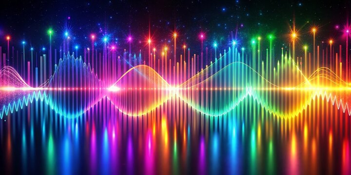 Cosmic Soundwave Symphony - Abstract, Neon, Audio, Light, Visuals