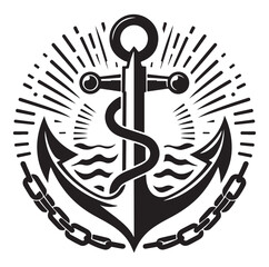 Anchors ship icon silhouettes vector. 