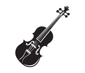Violin Silhouette Vector isolated on white