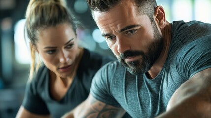 Focused individuals engaging in an intense workout session, demonstrating strength and determination at the gym.