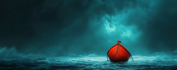 Financial Advisor Presenting Bonds as a Safe Harbor in a Stormy Stock Market, Visual Metaphor