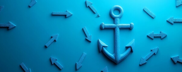 Bonds Represented as Stable Anchors Amidst Strategic Market Arrows, Finance Metaphor