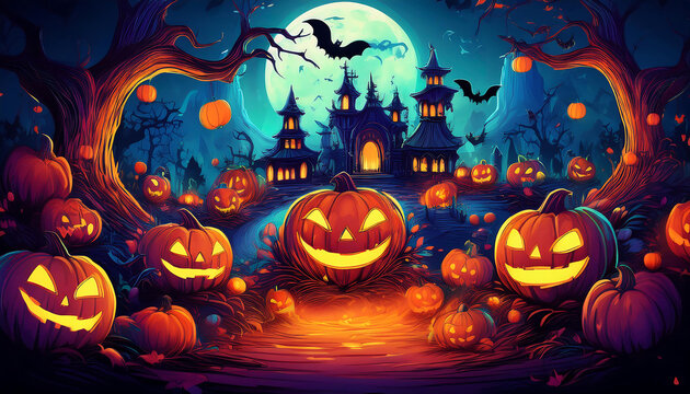  Joyful Halloween Celebration- A fun and festive portrayal of a Halloween event filled with _1(212)