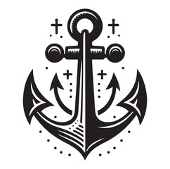 Anchors ship icon silhouettes vector. 