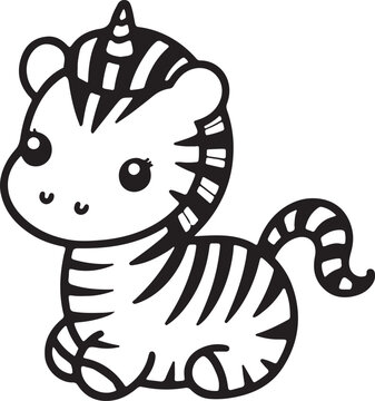 recommend clip art: A cute zebra line art design.