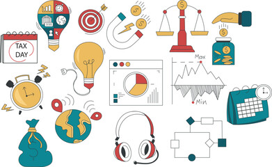 a graphic Digital Marketing of a financial day with a diagram of a financial report. 