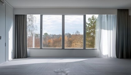 Fototapeta premium Bright and empty room with large window at Amerbos 106