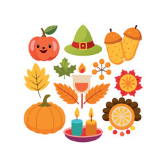 Autumn Thanksgiving Vector design illustration template