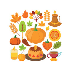 Autumn Thanksgiving Vector design illustration template