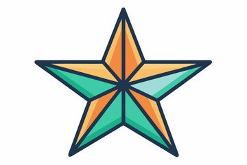 Obraz premium A Colorful Five-Pointed Star with Green and Orange Hues
