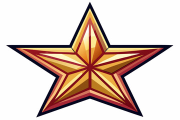 Obraz premium A Large Gold Star with Red and Black Accents