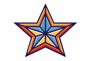 Five-Pointed Star with Multicolored Stripes