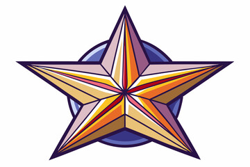 Obraz premium Colorful Geometric Star with Purple Circle