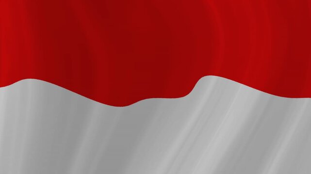 Animation of indonesian red and white flag raising background