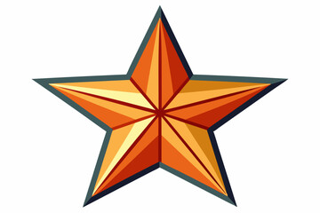 Obraz premium Five-pointed Star with Orange and Yellow Color Gradient