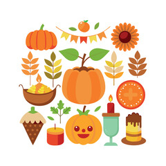 Autumn Thanksgiving Vector design illustration template