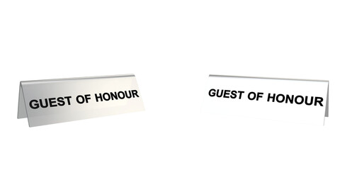 GUEST OF HONOUR Name plate or tag on table