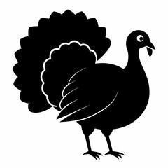 black turkey vector silhouette illustration