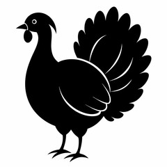 black turkey vector silhouette illustration