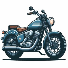Classic Motorbike rider colorful vector illustration isolated on a white background