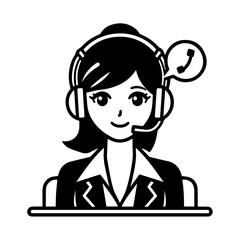 Customer service woman avatar icon