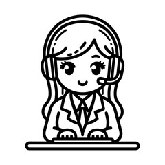 Customer service woman avatar icon