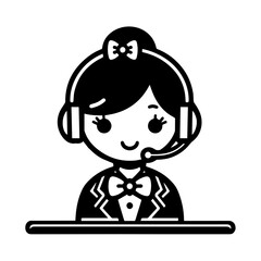Customer service woman avatar icon