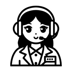 Customer service woman avatar icon