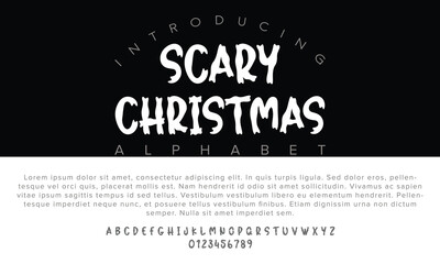 Luxury Scary Christmas alphabet letters font for logo