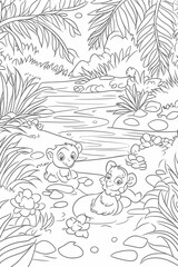 Naklejka premium Sea Animal Coloring Page