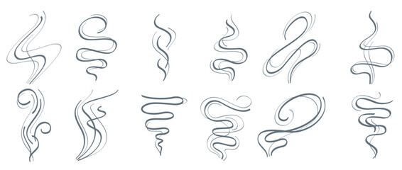 aroma smoke line stream smell linear trails set