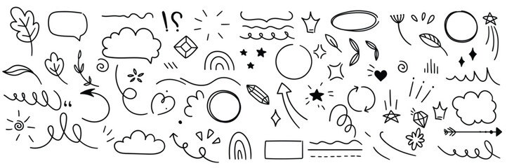 Cute Doodle pen line elements