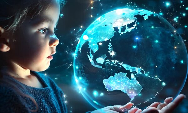 person with globe