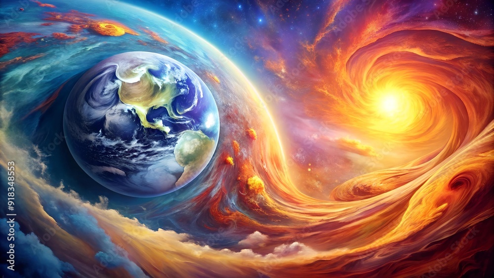 Canvas Prints celestial tapestry: a symphony of hues ai generated