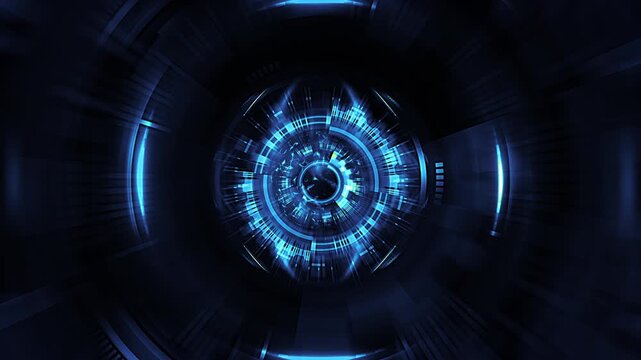 blue high tech vr gui hud interface loop