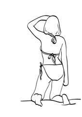 sketch of a person bikini clothes