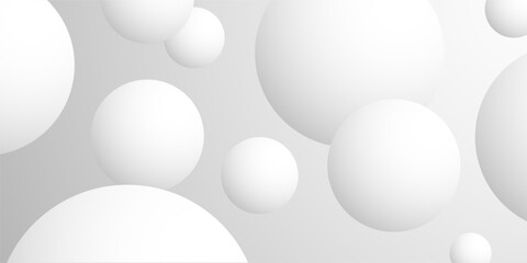 Light background with white balls, ball in empty space. White abstract 3d round spheres. Background with neumorphism circles. Geometric design circle shapes, abstract 3D circle white wallpaper