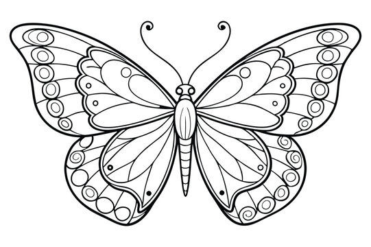 recommend clip art: Butterfly Coloring Page Vector Illustration.