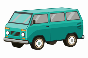 Teal Van with White Rims and Orange Sidelights