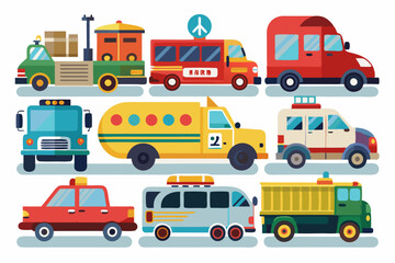 A Colorful Collection of Cartoon Vehicles